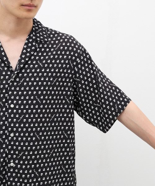 pierre cardin（ピエールカルダン）の「【Pierre Cardin / ピエール カルダン】別注 モノグラム柄 オープンカラーシャツ（シャツ/ブラウス・メンズ・ブラック/グリーン・MEDIUM/LARGE）」の15枚目の写真