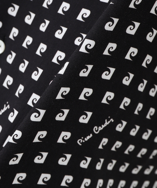 pierre cardin（ピエールカルダン）の「【Pierre Cardin / ピエール カルダン】別注 モノグラム柄 オープンカラーシャツ（シャツ/ブラウス・メンズ・ブラック/グリーン・MEDIUM/LARGE）」の4枚目の写真