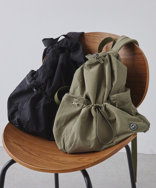 PUAL CE CIN（ピュアルセシン）の「【2023AW】ドロストリュック（バックパック/リュック・レディース・ブラック/カーキ・FREE）」の13枚目の写真