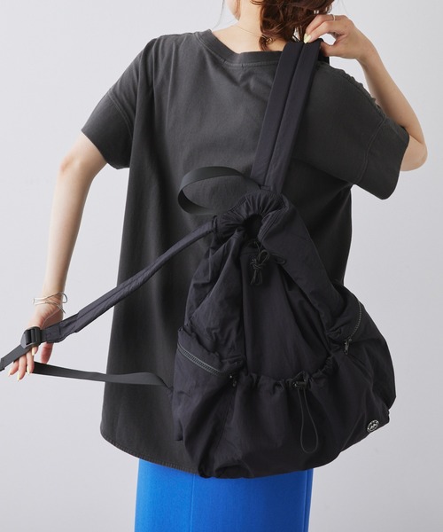 PUAL CE CIN（ピュアルセシン）の「【2023AW】ドロストリュック（バックパック/リュック・レディース・ブラック/カーキ・FREE）」の11枚目の写真