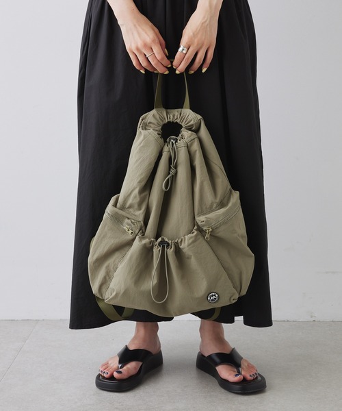 PUAL CE CIN（ピュアルセシン）の「【2023AW】ドロストリュック（バックパック/リュック・レディース・ブラック/カーキ・FREE）」の8枚目の写真