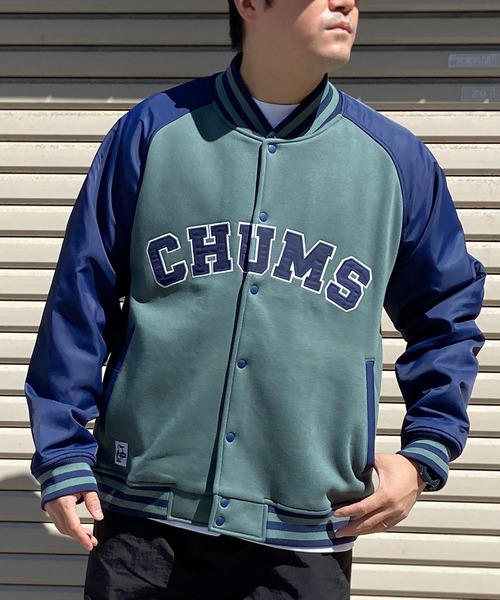 セール】CHUMS/チャムス スタジアムジャケット カレッジロゴ風