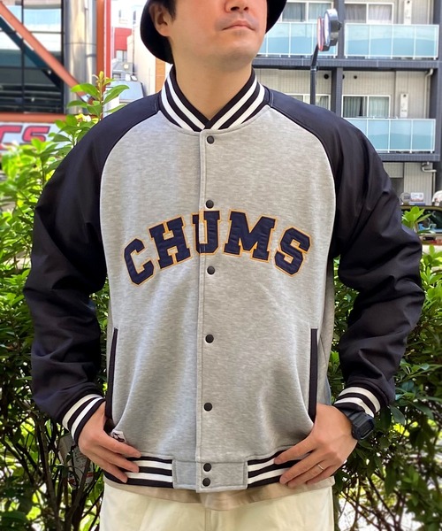 セール】CHUMS/チャムス スタジアムジャケット カレッジロゴ風