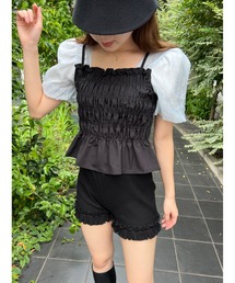 シャーリングドッキングブラウス