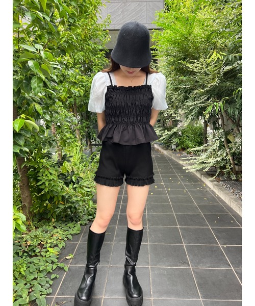 PHILLY（フィリー）の「シャーリングドッキングブラウス（シャツ/ブラウス・レディース・アイボリー/ブルー・FREE）」の7枚目の写真