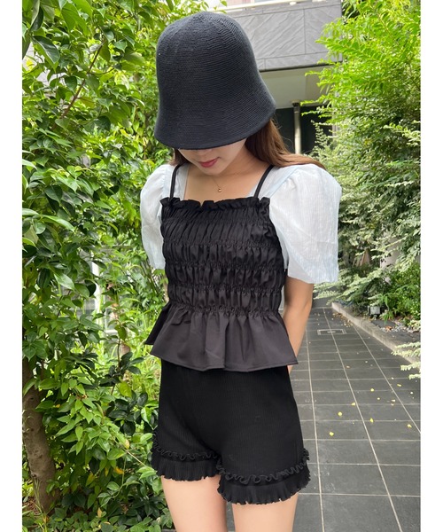 PHILLY（フィリー）の「シャーリングドッキングブラウス（シャツ/ブラウス・レディース・アイボリー/ブルー・FREE）」の8枚目の写真