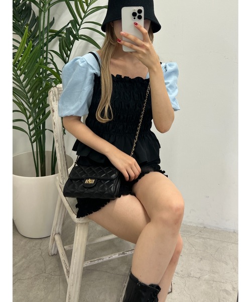 PHILLY（フィリー）の「シャーリングドッキングブラウス（シャツ/ブラウス・レディース・アイボリー/ブルー・FREE）」の12枚目の写真