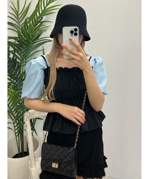 PHILLY（フィリー）の「シャーリングドッキングブラウス（シャツ/ブラウス・レディース・アイボリー/ブルー・FREE）」の13枚目の写真