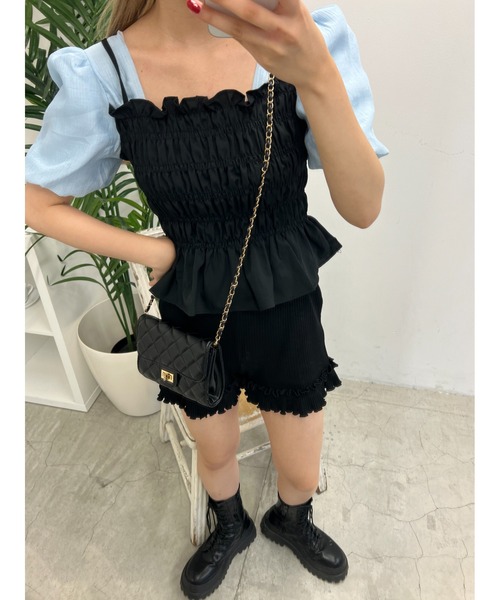 PHILLY（フィリー）の「シャーリングドッキングブラウス（シャツ/ブラウス・レディース・アイボリー/ブルー・FREE）」の14枚目の写真