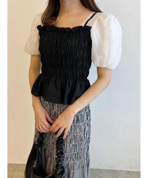 PHILLY（フィリー）の「シャーリングドッキングブラウス（シャツ/ブラウス・レディース・アイボリー/ブルー・FREE）」の17枚目の写真