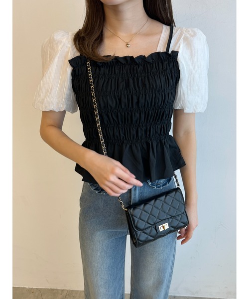 PHILLY（フィリー）の「シャーリングドッキングブラウス（シャツ/ブラウス・レディース・アイボリー/ブルー・FREE）」の5枚目の写真