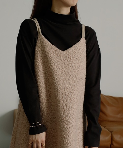 RANAN(ラナン)の「プードルファーキャミワンピース(ワンピース・レディース・モカ/ベージュ・M/L/LL)」の16枚目の写真
