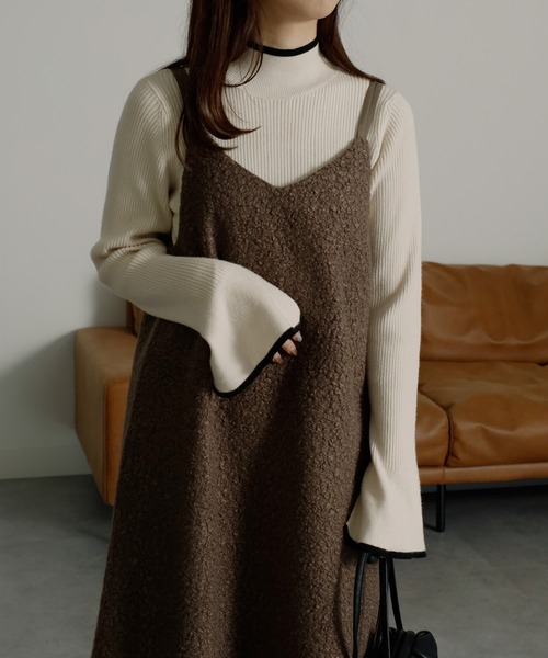 RANAN(ラナン)の「プードルファーキャミワンピース(ワンピース・レディース・モカ/ベージュ・M/L/LL)」の14枚目の写真
