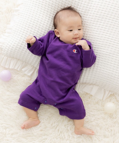 Champion（チャンピオン）の「champion / チャンピオン ロゴ長袖カバーオール（ロンパース・キッズ・ブラック/グレー/ホワイト/ピンク/グリーン/パープル/レッド・90cm/70cm/80ｃｍ）」の9枚目の写真