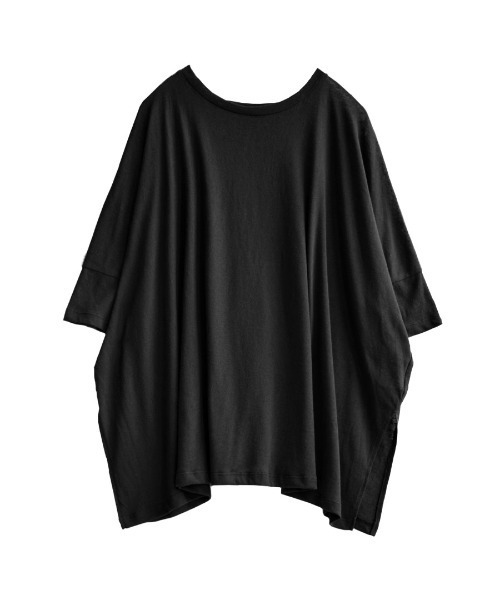 e-zakkamania stores（イーザッカマニアストアーズ）の「ドライタッチスラブ 2wayワイドプルオーバー（Tシャツ/カットソー・レディース・ブラック/ダークグリーン・フリー）」の18枚目の写真