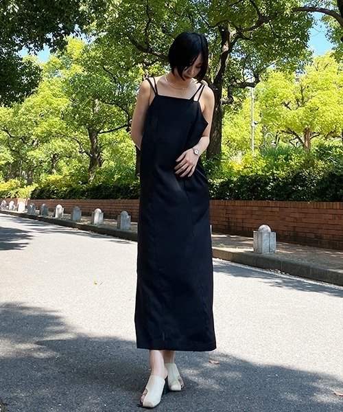 SEN TOKYO(セントーキョー)の「【AMBLE 】女性らしさを引き立てる。ロングキャミワンピース(ワンピース・レディース・ブラック/レオパード・F)」の3枚目の写真