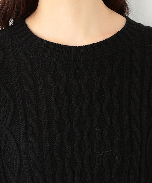 CAROLINA GLASER（カロリナ グレイサー）の「CAROLINA GLASER / ケーブルボリューム ワンピース（ワンピース・レディース・ブラック・ONE SIZE）」の5枚目の写真