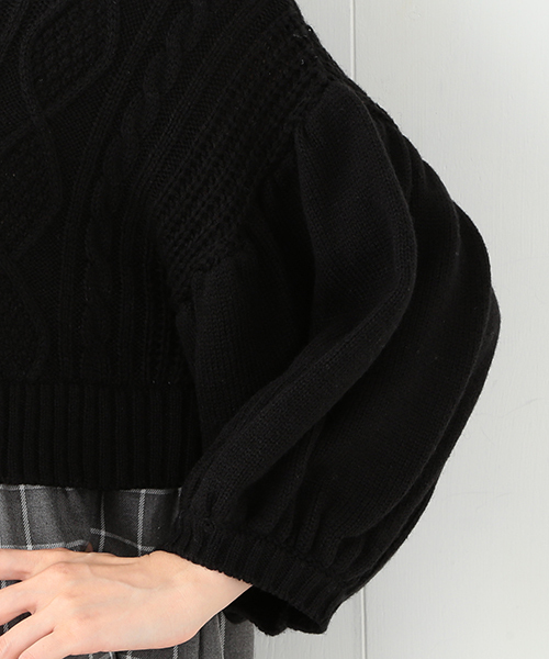 CAROLINA GLASER（カロリナ グレイサー）の「CAROLINA GLASER / ケーブルボリューム ワンピース（ワンピース・レディース・ブラック・ONE SIZE）」の6枚目の写真