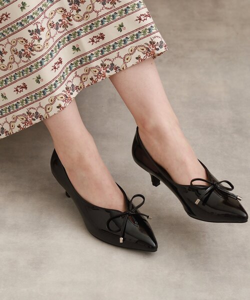 couture brooch（クチュールブローチ）の「リボンパンプス（パンプス・レディース・ベビーピンク/ブラック/ベージュ・30/35/45）」の2枚目の写真