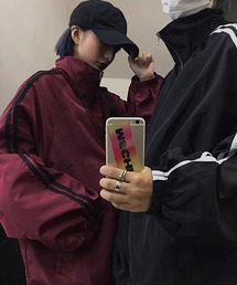 WARAIJOGO（ワライジョウゴ）の「【WARAIJOGO】サイドラインルーズシルエットトラックジャケット(NEZ)（ブルゾン）」