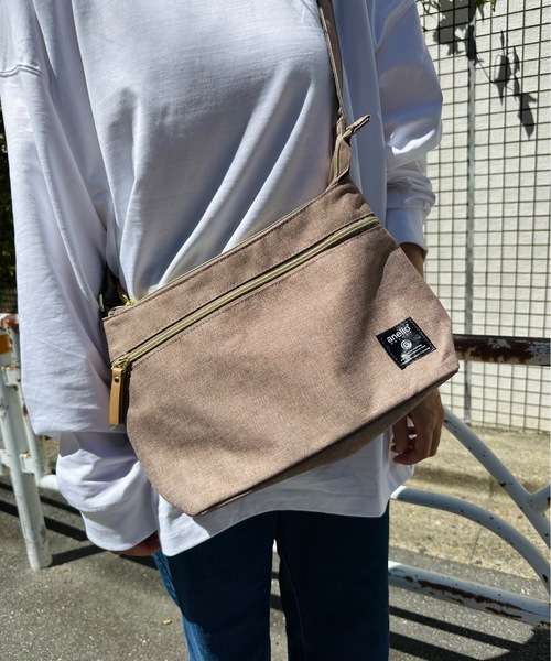 anello(アネロ)の「anello GRANDE / クラシック杢ポリCLP ミニショルダー / GTC3362Z(ショルダーバッグ・レディース・ベージュ/グレー/ブラック/グリーン/ピンク/ダークブラウン・ONESIZE)」の5枚目の写真