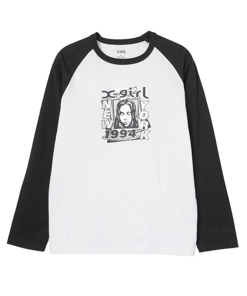 X-girl（エックスガール）の「ZINE B/B TEE（Tシャツ/カットソー・レディース・ホワイト/ブラック・S/M/L/XL）」の2枚目の写真