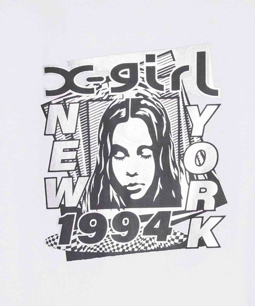 X-girl（エックスガール）の「ZINE B/B TEE（Tシャツ/カットソー・レディース・ホワイト/ブラック・S/M/L/XL）」の6枚目の写真