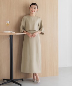 美品 RIM.ARK Tuck sleeve long OP ベージュ Tuck sleeve long OP（ドレス）｜RIM.ARK（リムアーク）の