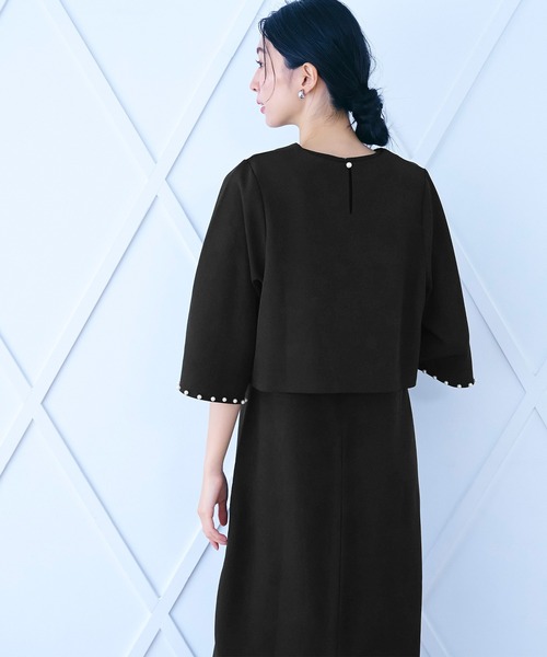 coca（coca）（コカ）の「パールスリーブセットアップオケージョンドレス（ドレス・レディース・ベージュ/ブラック・M/L）」の3枚目の写真