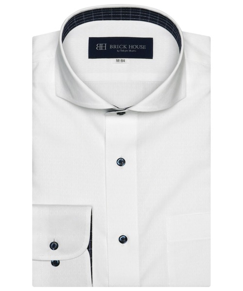 TOKYO SHIRTS(トウキョウシャツ)の「透け防止 形態安定ノーアイロン ホリゾンタルワイド 長袖ビジネスワイシャツ(ビジネスシャツ・メンズ・ホワイト・首回り41cm-裄丈82cm/首回り42cm-裄丈82cm/首回り41cm-裄丈86cm/首回り42cm-裄丈86cm/首回り39cm-裄丈80cm/首回り39cm-裄丈84cm/首回り43cm-裄丈86cm/首回り43cm-裄丈82cm/首回り37cm-裄丈80cm/首回り37cm-裄丈84cm)」の1枚目の写真