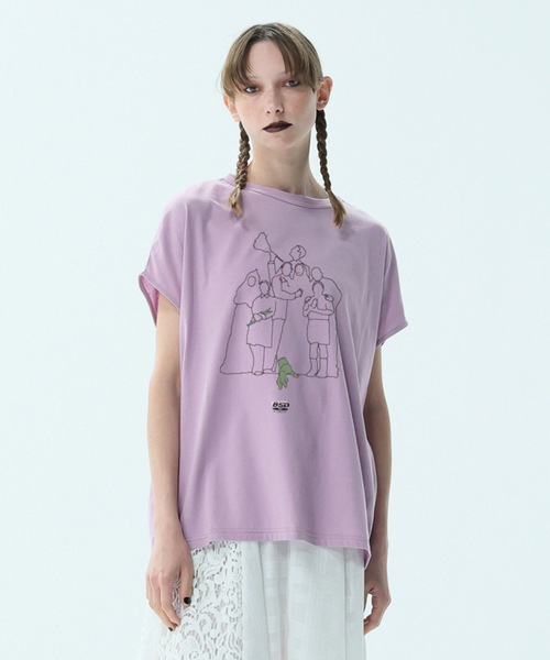 bedsidedrama（ベットサイドドラマ）の「UnKnown Tee  【The family 】（Tシャツ/カットソー・レディース・パープル/オートミール/ホワイト・1）」の3枚目の写真