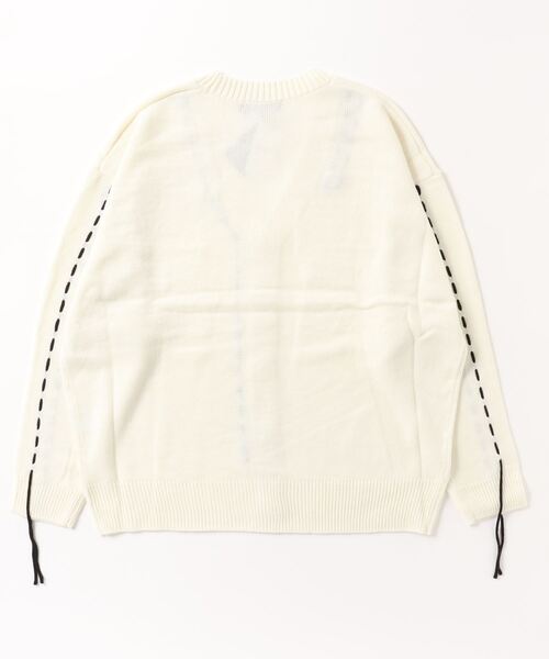 JOHN'S CLOSET（ジョンズクローゼット）の「【50】7G ハンドステッチ ルーズシルエット カーディガン（カーディガン/ボレロ・メンズ・ホワイト/ブラック・LARGE/MEDIUM）」の13枚目の写真