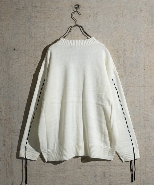 JOHN'S CLOSET（ジョンズクローゼット）の「【50】7G ハンドステッチ ルーズシルエット カーディガン（カーディガン/ボレロ・メンズ・ホワイト/ブラック・LARGE/MEDIUM）」の11枚目の写真