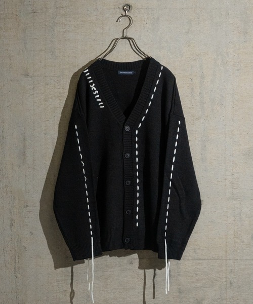 JOHN'S CLOSET（ジョンズクローゼット）の「【50】7G ハンドステッチ ルーズシルエット カーディガン（カーディガン/ボレロ・メンズ・ホワイト/ブラック・LARGE/MEDIUM）」の19枚目の写真