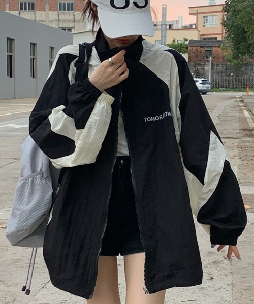 オーバーサイズ配色ナイロンジャケット（ナイロンジャケット）｜Vipoa