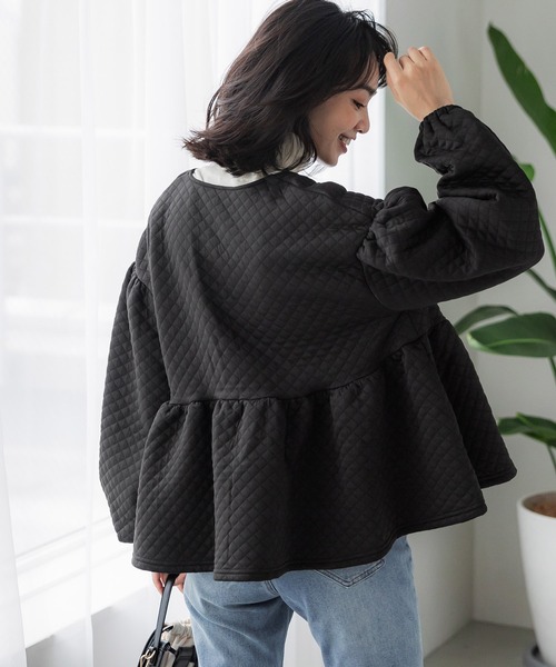 セール】キルティングギャザーブルゾン（ブルゾン）｜coca（coca