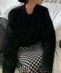 クルーネックファーニット