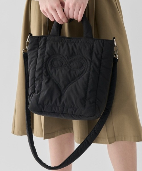 セール】padded heart bag/ハートモチーフキルティングバッグ