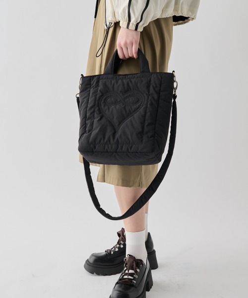 padded heart bag/ハートモチーフキルティングバッグ（ショルダー