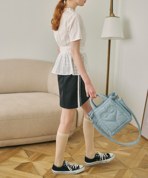 idem(イデム)の「padded heart bag/ハートモチーフキルティングバッグ(ショルダーバッグ・レディース・ブルー/アイボリー/ブラック/ブルー系その他/ピンク/その他・FREE)」の22枚目の写真