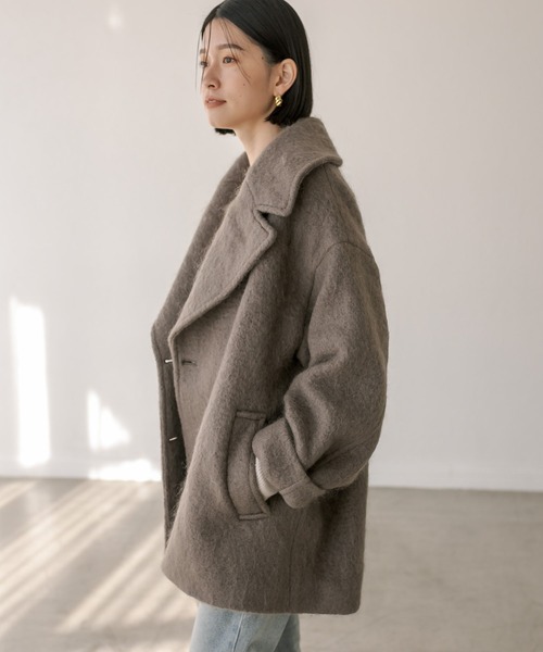 リヴドロワ RIVE DROITE シャギーミドルコート アウター ダブル 02 セール】シャギーミドルコート（その他アウター）｜RIVE DROITE
