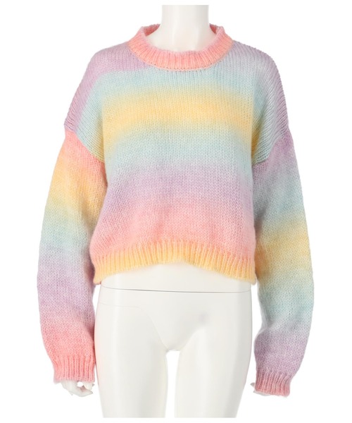 anap mimpi(アナップミンピ)の「カラフルグラデーションニットショートトップス(ニット/セーター・レディース・その他・FREE)」の11枚目の写真