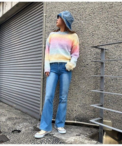 anap mimpi(アナップミンピ)の「カラフルグラデーションニットショートトップス(ニット/セーター・レディース・その他・FREE)」の16枚目の写真