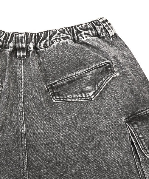 LUXSTYLE（ラグスタイル）の「ケミカル加工デニムワイドカーゴパンツ（デニムパンツ・メンズ・インディゴブルー/ブラック・M/L）」の15枚目の写真