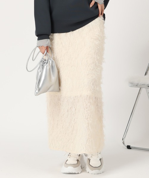 acro（アクロ）の「フェザージャガードタイトスカート/AC3322（スカート・レディース・グリーン/ブラック/アイボリー・ﾌﾘ-）」の2枚目の写真