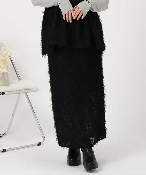 acro（アクロ）の「フェザージャガードタイトスカート/AC3322（スカート・レディース・グリーン/ブラック/アイボリー・ﾌﾘ-）」の3枚目の写真