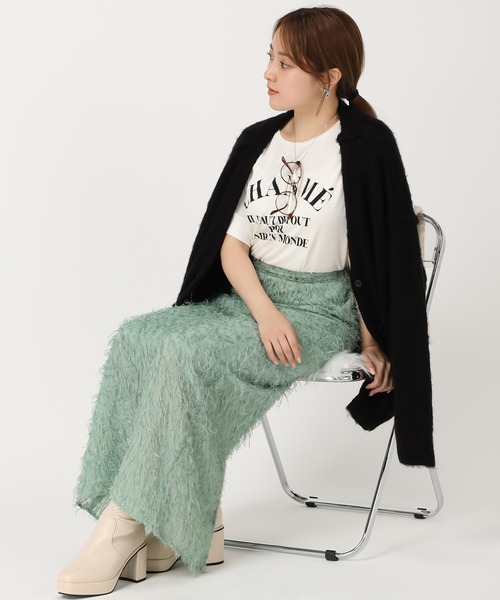 acro（アクロ）の「フェザージャガードタイトスカート/AC3322（スカート・レディース・グリーン/ブラック/アイボリー・ﾌﾘ-）」の7枚目の写真