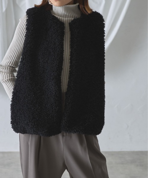 もこもこフェイクファーベスト（ベスト）｜each（イーチ）の