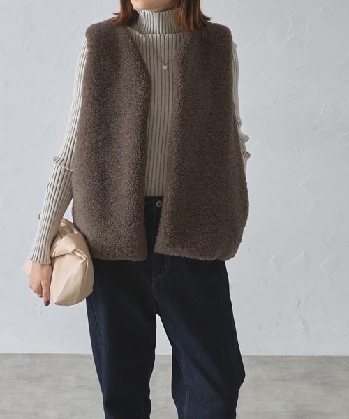 もこもこフェイクファーベスト（ベスト）｜each（イーチ）の