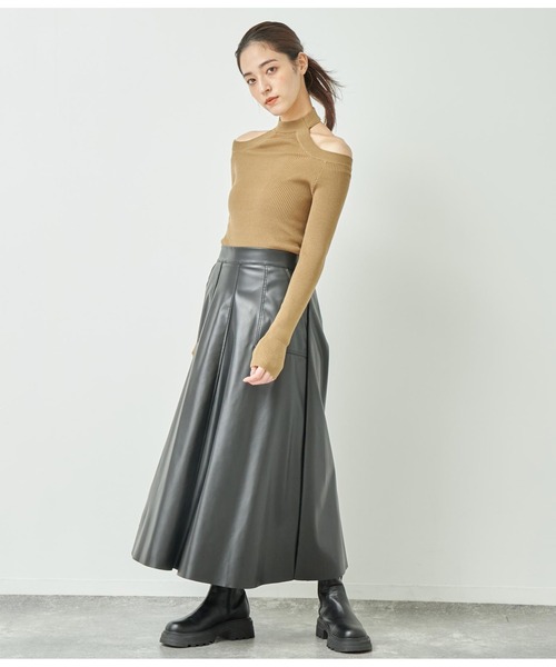 ANAP（アナップ）の「2WAYチョ-カーリブニット（ニット/セーター・レディース・レッド/カーキ/ブラック・FREE）」の13枚目の写真